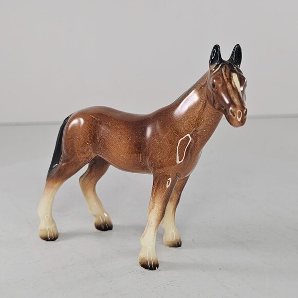 Vintage Brown Ceramic Horse Figurine Bay 3.5" Hertwig? - Picture 8 of 9